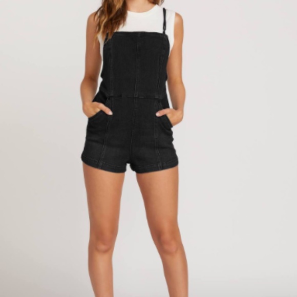 volcom denim romper